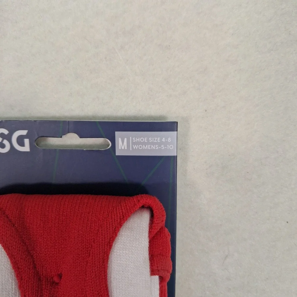 DSG Stirrup Sanitary Baseball Socks Youth Medium Red White Combo Pack 2-Pair